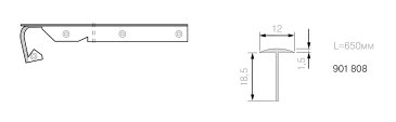 Стыковочная планка 12х18,5х1,5 мм, с изгибом