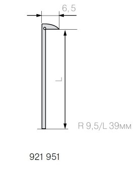Стыковочная планка R=11 мм, L=39 мм, Г-образная, 600 мм