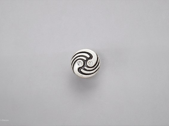 WPO726 мебельная ручка-кнопка состаренное серебро и кристаллы Swarovski