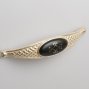 Grace мебельная ручка-скоба 128 мм восточное серебро и черная керамика с платиновым рисунком Армония