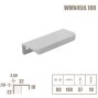 WMN450 торцевая мебельная ручка-профиль 100 мм полированный хром