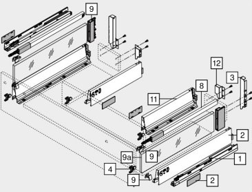 Ящик под мойку TANDEMBOX antaro (224х500) с TIP-ON BLUMOTION, крепление inserta, сер., вес ящика до 20 кг