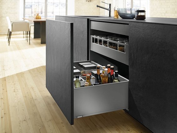 Ящик LEGRABOX pure TIP-ON BLUMOTION (высота F 241, глубина 270 мм, до 20 кг), терра-черный