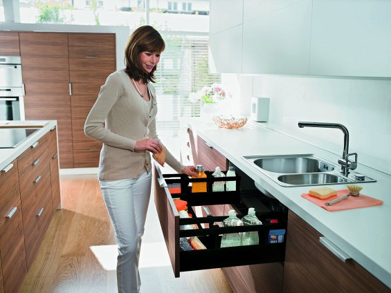 Ящик под мойку TANDEMBOX antaro с TIP-ON BLUMOTION (высота С 192, глубина 450 мм, вес ящика от 10 до 30 кг), крепление inserta, черный